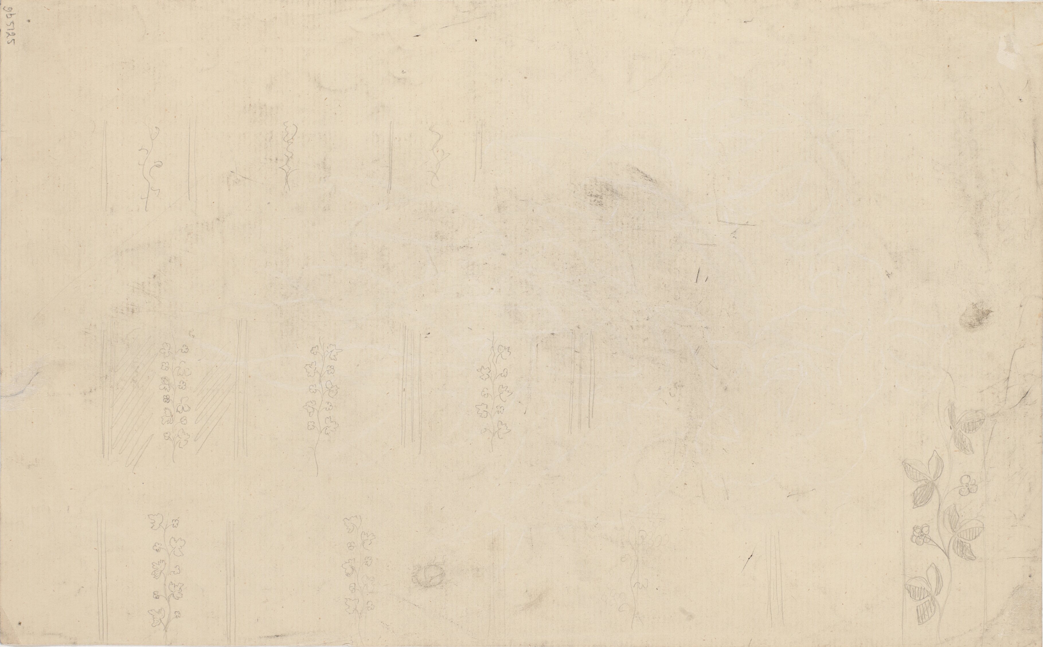 Blyantsrids af dekorative bladranker